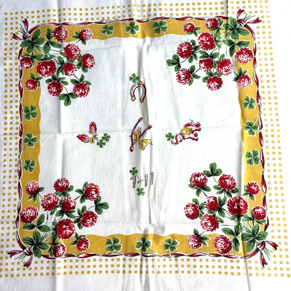 Startex cotton wonder-dri kitchen towel cloth shamrocks good luck lucky charms